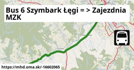 Bus 6 Szymbark Łęgi = >  Zajezdnia MZK