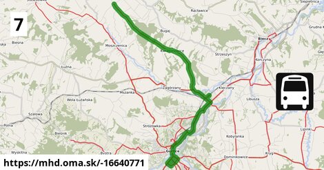 Bus 7 Pod Lodownią = >  Moszczenica Średnie Granica