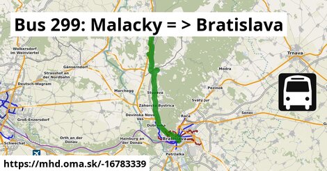 Bus 299: Malacky = >  Bratislava
