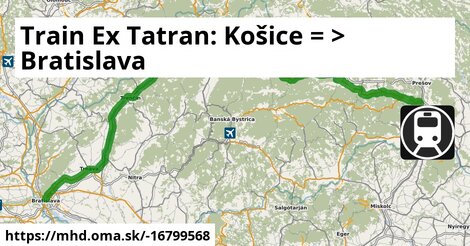 Train Ex Tatran: Košice = >  Bratislava