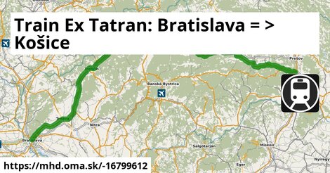 Train Ex Tatran: Bratislava = >  Košice