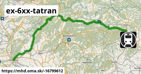 Train Ex 6xx Tatran: Bratislava = >  Košice