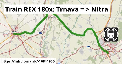 Train REX 180x: Trnava = >  Nitra