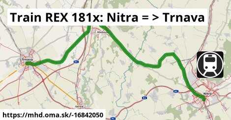 Train REX 181x: Nitra = >  Trnava