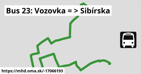 Bus 23: Vozovka = >  Sibírska