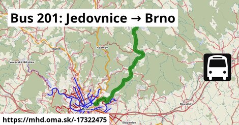 Bus 201: Jedovnice → Brno