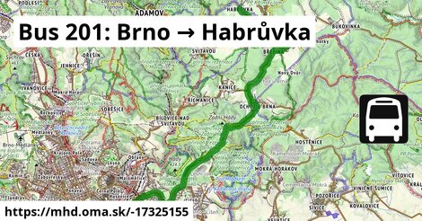 Bus 201: Brno → Habrůvka