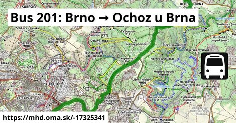 Bus 201: Brno → Ochoz u Brna