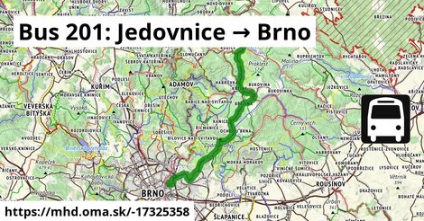 Bus 201: Jedovnice → Brno