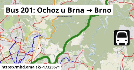 Bus 201: Ochoz u Brna → Brno