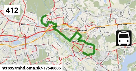 Bus 412: MHD Havířov,Šumbark,točna Lidická = >  Havířov,Podlesí,aut.nádr.