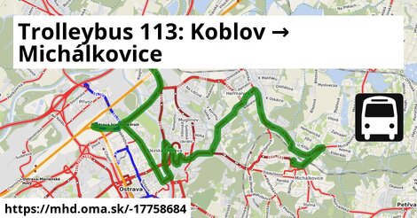 Trolleybus 113: Koblov → Michálkovice