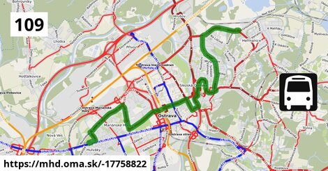 Trolleybus 109: Hulváky → Důl Heřmanice