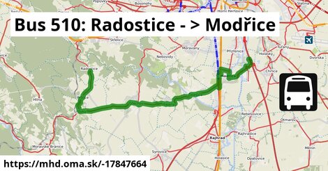 Bus 510: Radostice - >  Modřice