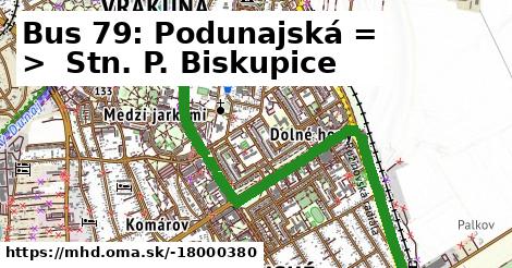 Bus 79: Podunajská = >  Stn. P. Biskupice