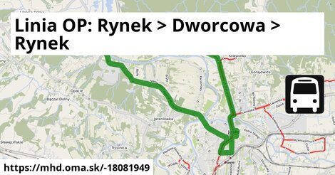 Linia OP: Rynek  >  Dworcowa  >  Rynek