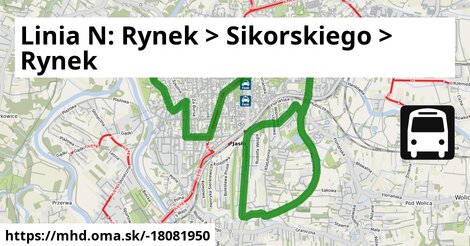 Linia N: Rynek  >  Sikorskiego  >  Rynek