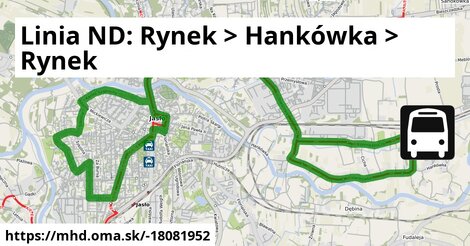 Linia ND: Rynek  >  Hankówka  >  Rynek