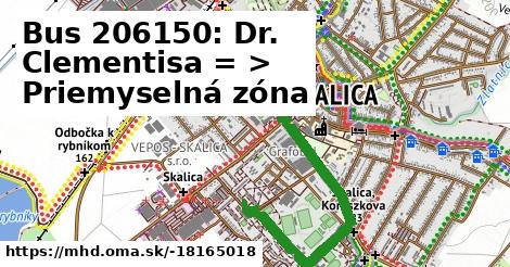 Bus 206150: Dr. Clementisa = >  Priemyselná zóna