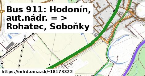 Bus 911: Hodonín, aut.nádr. = >  Rohatec, Soboňky