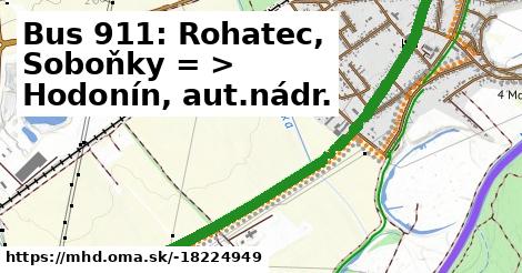 Bus 911: Rohatec, Soboňky = >  Hodonín, aut.nádr.