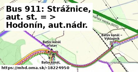 Bus 911: Strážnice, aut. st. = >  Hodonín, aut.nádr.