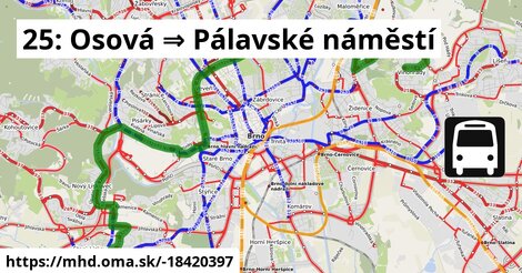 25: Osová ⇒ Pálavské náměstí