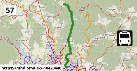 57: Vranov, smyčka ⇒ Bieblova ⇒ Lesnická