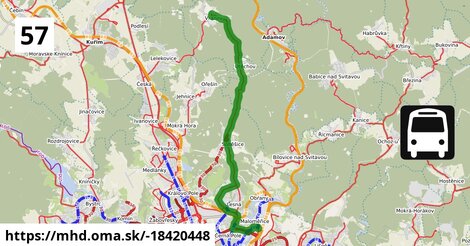 57: Vranov, smyčka ⇒ Maloměřický most