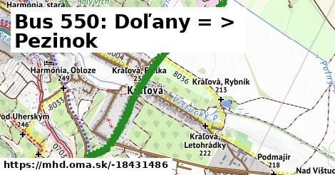 Bus 550: Doľany = >  Pezinok