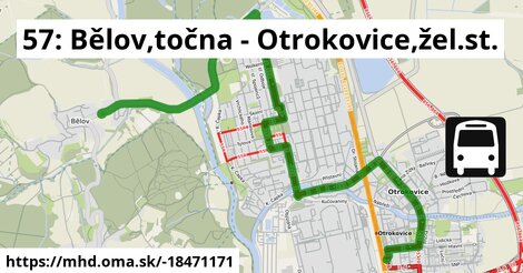 57: Bělov,točna - Otrokovice,žel.st.
