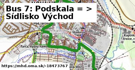 Bus 7: Podskala = >  Sídlisko Východ