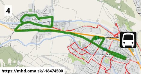 Bus 4: Sídlisko Východ = >  Smižany,kaštiel = >  Sídlisko Východ