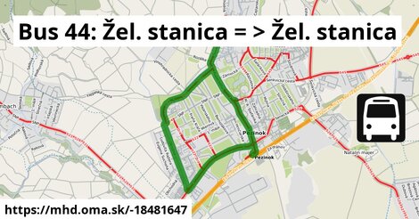 Bus 44: Žel. stanica = >  Žel. stanica