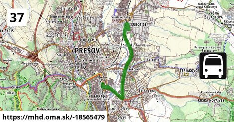 Bus 37: Hinrichs = >  Železničná stanica