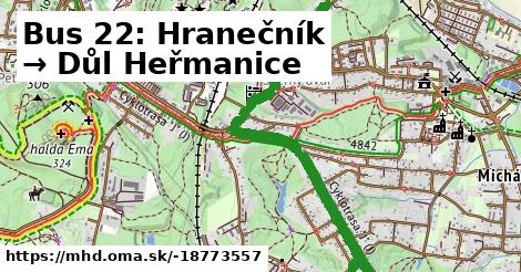 Bus 22: Hranečník → Důl Heřmanice