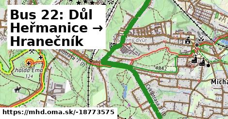 Bus 22: Důl Heřmanice → Hranečník