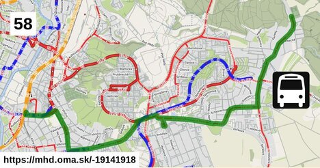 58: Líšeň, hřbitov ⇒ Židenice, nádraží