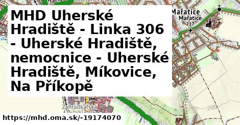 MHD Uherské Hradiště - Linka 306 - Uherské Hradiště, nemocnice - Uherské Hradiště, Míkovice, Na Příkopě