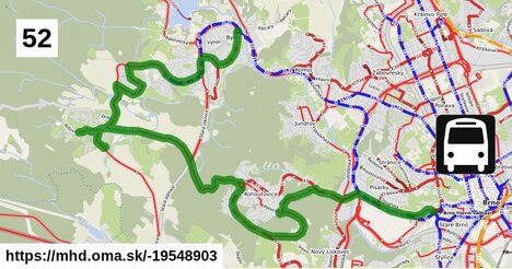52: Mendlovo náměstí ⇒ Zoologická zahrada
