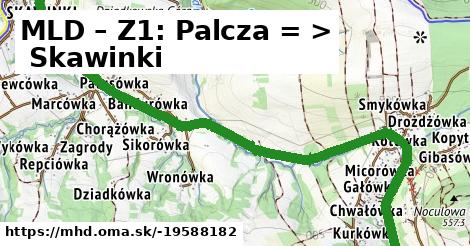 MLD – Z1: Palcza = >  Skawinki