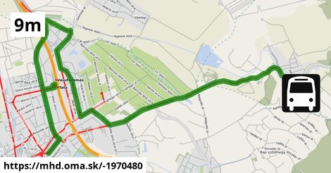 9M: Fellner Jakab utca = >  Mocsai utca = >  Kossuth tér = >  Városközpont = >  Bezerédi utca = >  Vasútállomás = >  Güntner Kft. (Szomódi út) = >  Agostyán, forduló