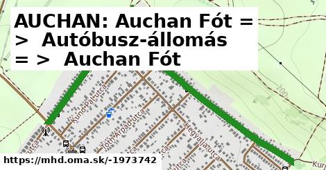 AUCHAN: Auchan Fót = >  Autóbusz-állomás = >  Auchan Fót