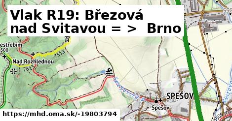 Vlak R19: Březová nad Svitavou = >  Brno