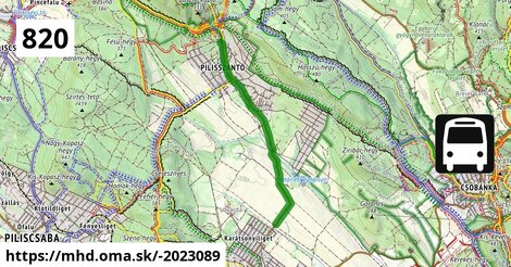 820 v: Pilisszántó, autóbusz-forduló = >  Budapest, Árpád híd autóbusz-állomás