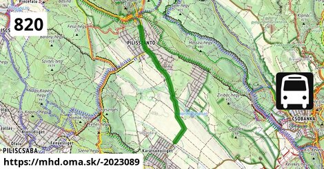 820 v: Pilisszántó, autóbusz-forduló = >  Budapest, Árpád híd autóbusz-állomás