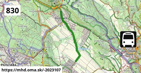 830 "C": Budapest, Árpád híd autóbusz-állomás = >  Pilisszántó, autóbusz-forduló