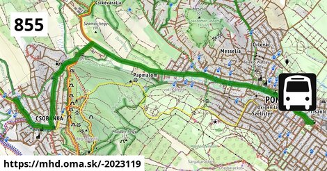 855 v: Csobánka, Plandics tér = >  Pomáz, autóbusz-állomás