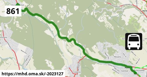 861 "B" v: Pilisszentkereszt, autóbusz-forduló = >  Pomáz, autóbusz-állomás