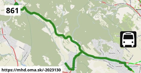 861 "A": Pomáz, autóbusz-állomás = >  Csobánka, Plandics tér = >  Pilisszentkereszt, autóbusz-forduló